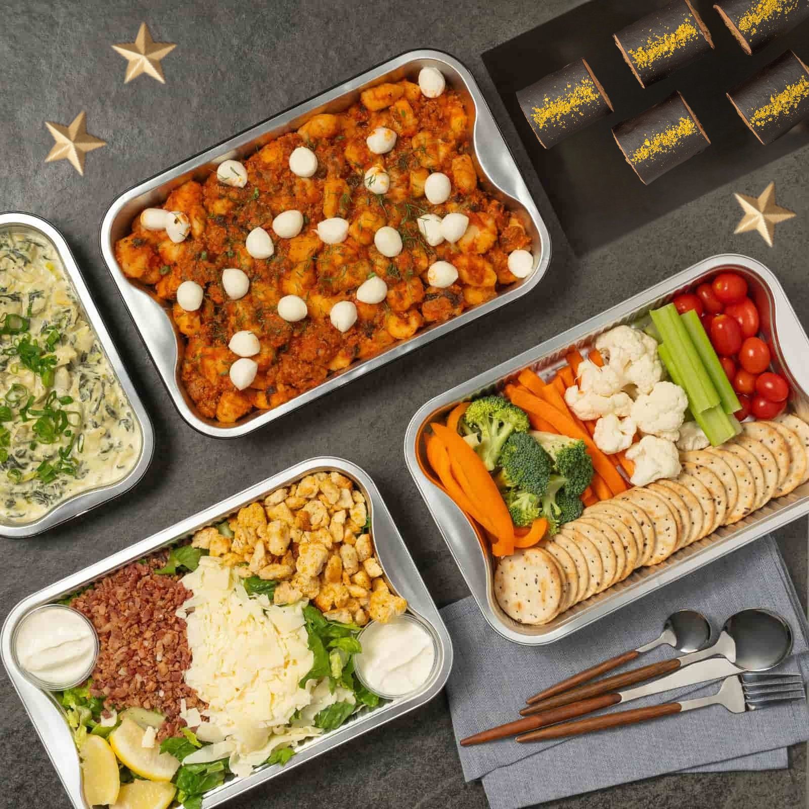 Buffet Calamarata aux saucisses italiennes des Fêtes-AvecPlaisirs Chefs Traiteurs