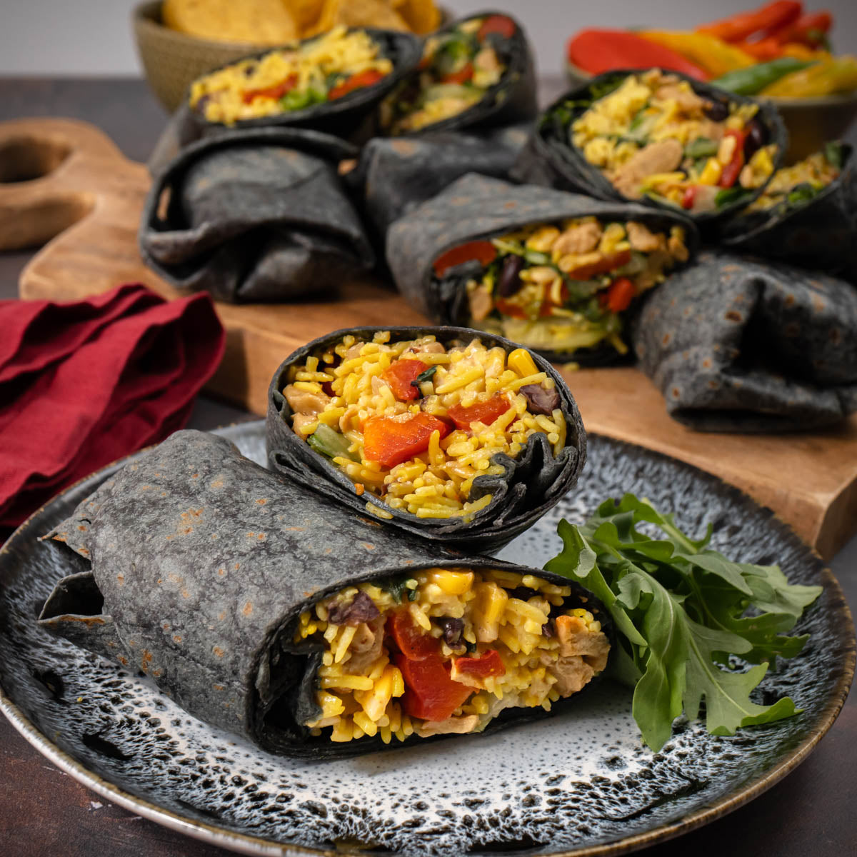 Plateau de burritos végétaux au chipotle AvecPlaisirs
