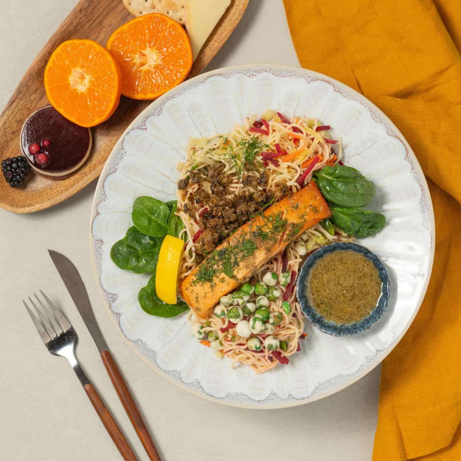 Coffret salade-repas Saumon à la citronnelle-Traiteur Avec Plaisirs