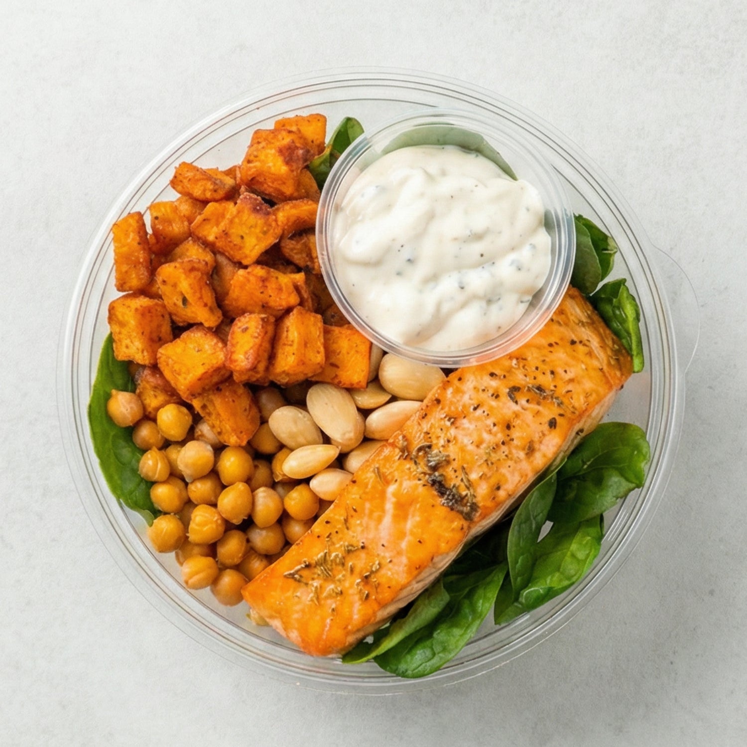 Bol-repas saumon, patate douce et épinards d'Isabelle