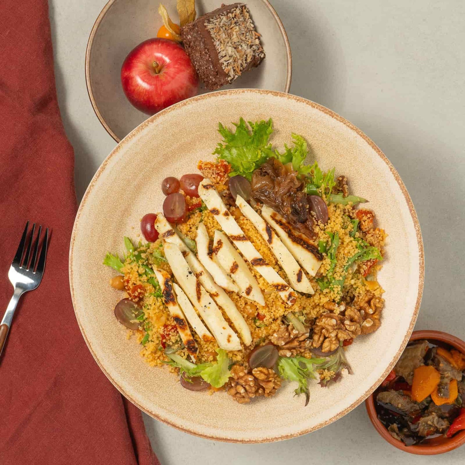 Coffret salade-repas Hallloumi grillé-Traiteur Avec Plaisirs