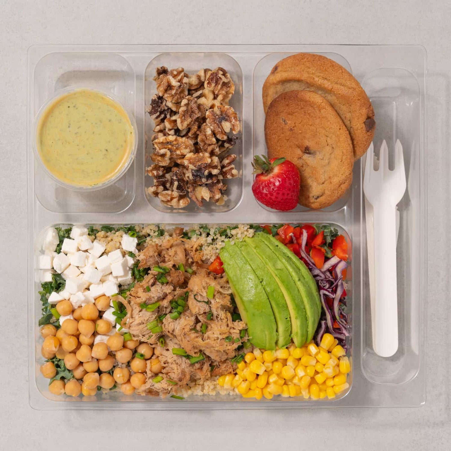 Coffret salade-repas bombe de protéines et poulet végétal-AvecPlaisirs Chefs Traiteurs