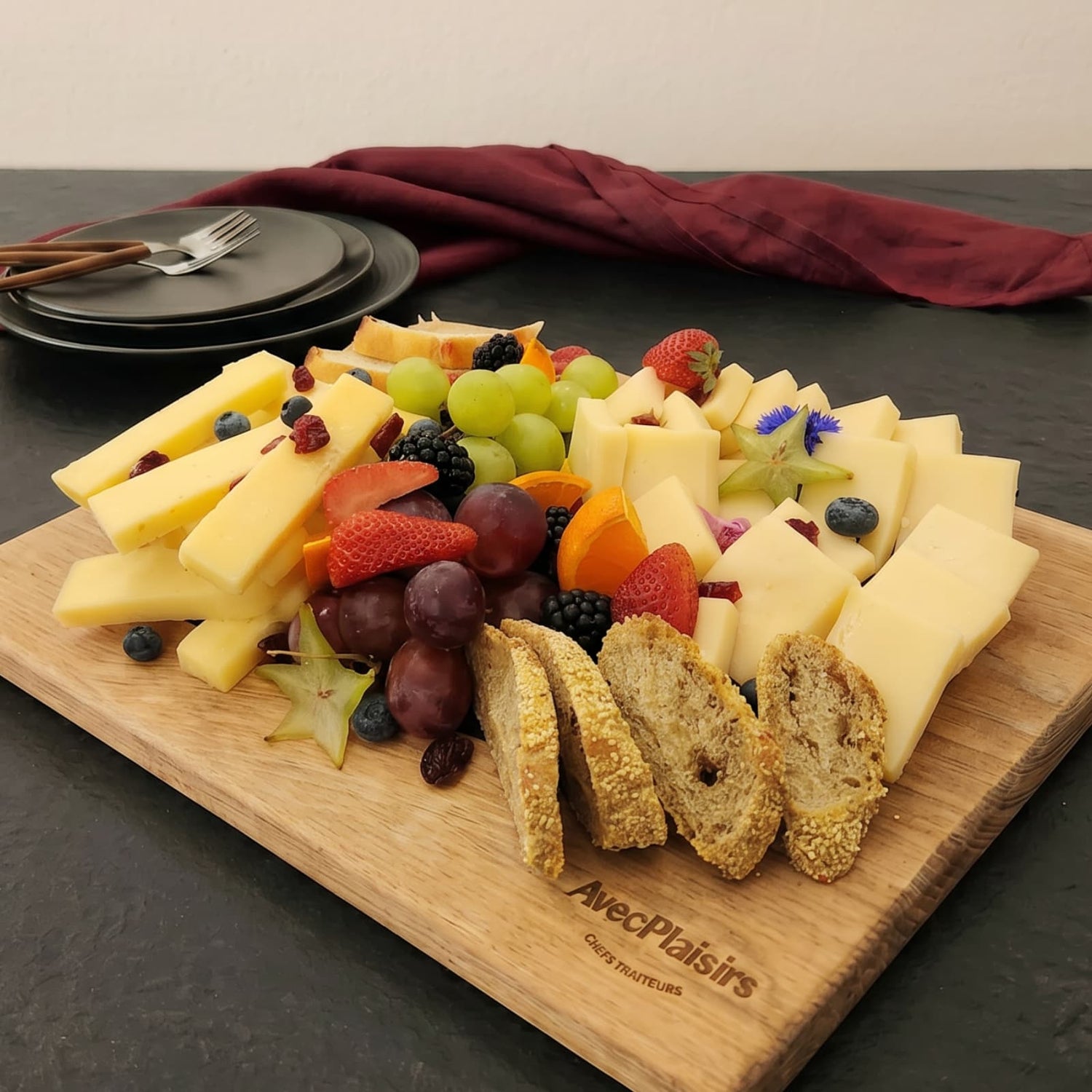 Planche de Fromages cheddar et emmental