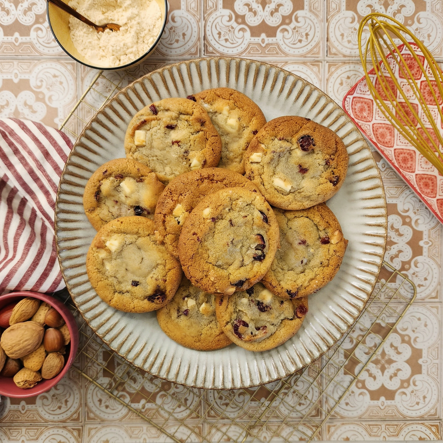 Gourmet Macadamia and Cranberries Cookies Platter