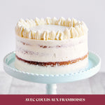 Gâteau vanille sans gluten avec coulis aux framboises - 14-16 portions-AvecPlaisirs Chefs Traiteurs