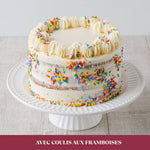 Gâteau anniversaire avec coulis aux framboises - 8-10 portions-AvecPlaisirs Chefs Traiteurs