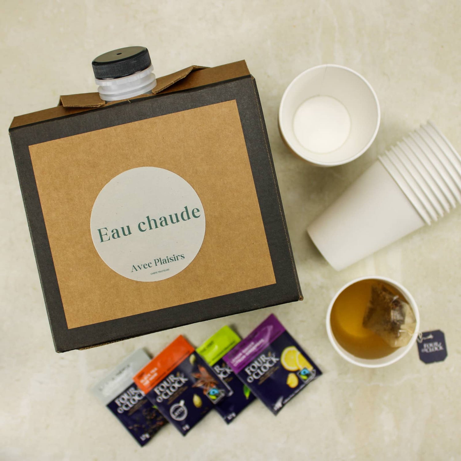 Thé, tisane et accessoires (20 tasses)-Traiteur Avec Plaisirs