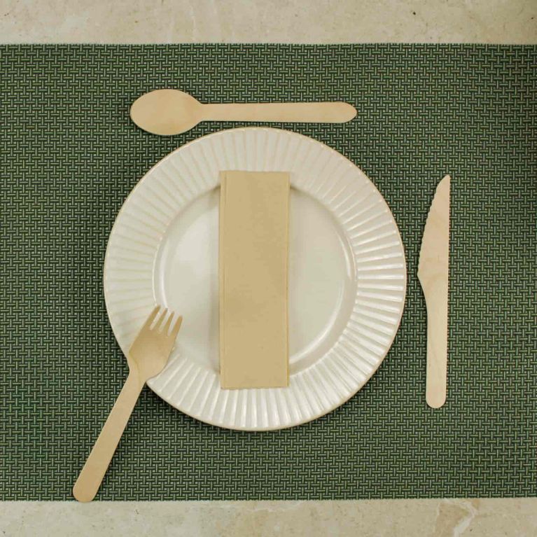 Wooden compostable cutlery kit