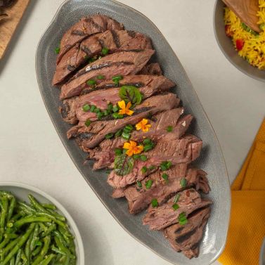 Ready-to-heat Grilled Beef Flank Steak