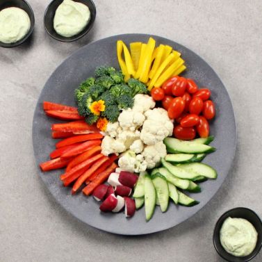 Small Platter of Veggies and Homemade Dip