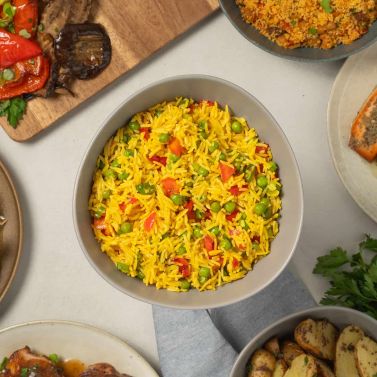 Ready-to-heat Saffron Rice with Vegetables